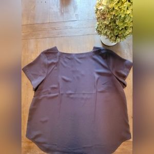 NWT XXL Ann Taylor Gray Navy Short Sleeved Blouse